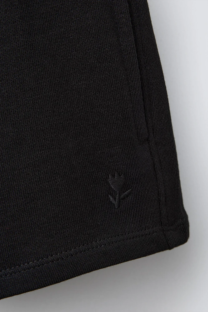 EMBROIDERED PLUSH SHORTS