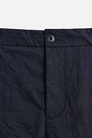 PANTALON EN COTON À EFFET PLISSÉ