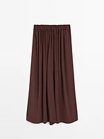Jupe-culotte fluide en tissu technique
