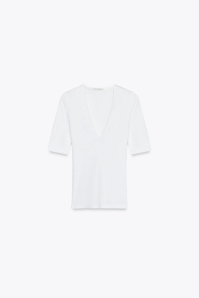 T-SHIRT EN COTON DÉLAVÉ