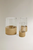 LANTERNE VERRE NON RECYCLABLE ET JUTE