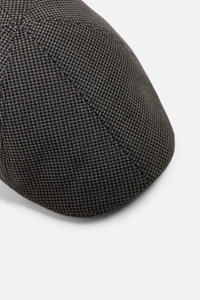 STRUCTURED HOUNDSTOOTH BERET