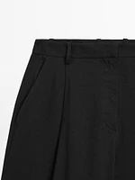 Pantalon fluide lin à pinces