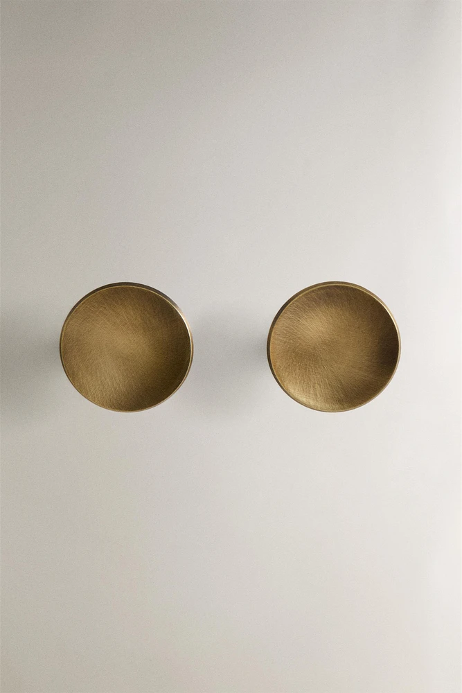 LOT BOUTONS DE PORTE LAITON RONDS (LOT DE 2