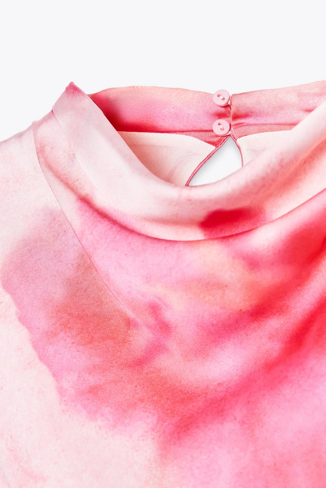 ROBE MIDI SATINÉE TIE & DYE