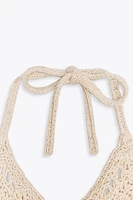 TOP HALTER EN MAILLE DÉJAUCHÉE