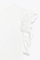COMBINATION RUFFLED T-SHIRT