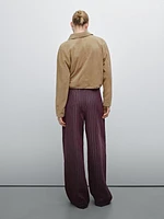 Pantalon fluide à rayures 100 % lin