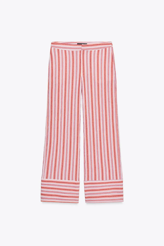 STRIPED WIDE RUSTIC PANTS