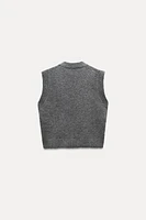 PLAIN KNIT SWEATER VEST