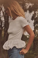 PEPLUM COMBINATION T-SHIRT
