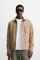 LIGHTWEIGHT FAUX SUEDE OVERSHIRT