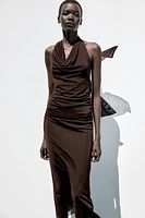 ROBE TULLE HALTER DRAPÉE