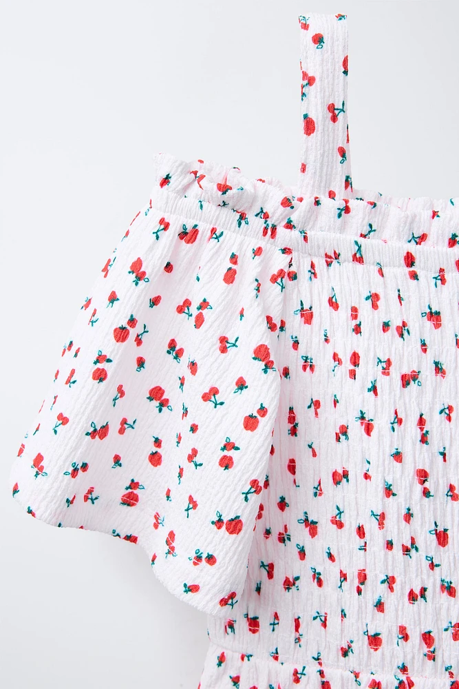 ROBE À TEXTURE ET FLEURS