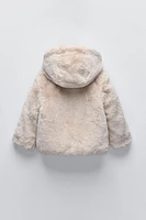 HOODED FAUX FUR JACKET