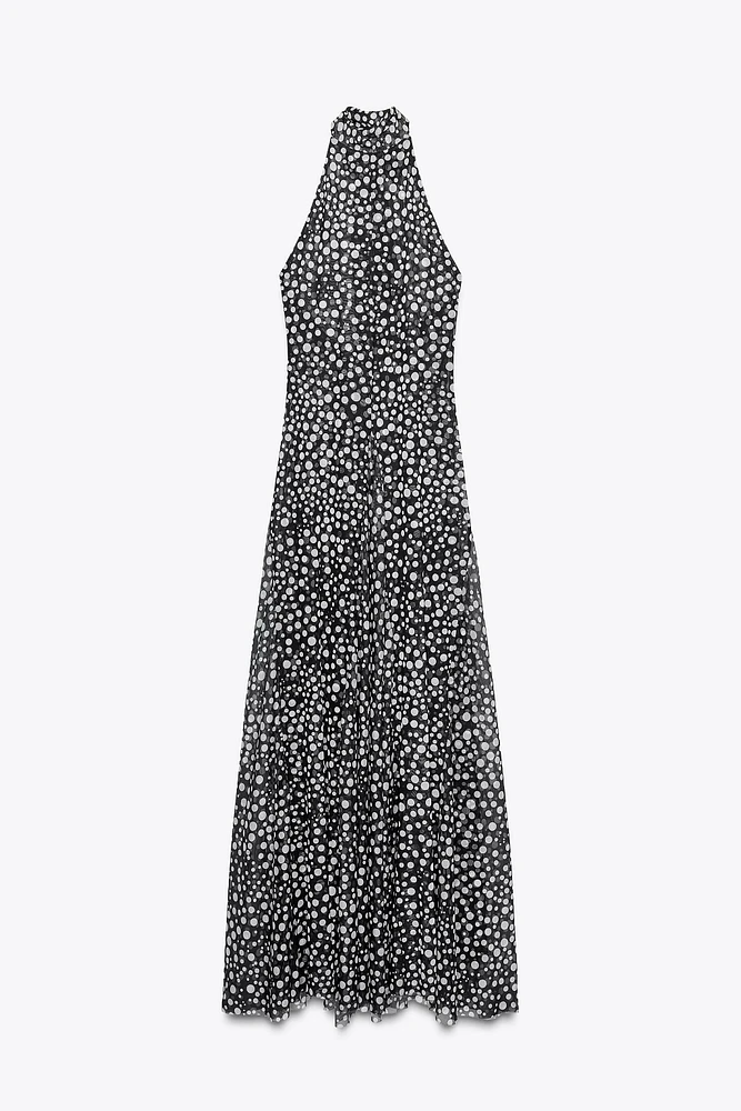 ROBE HALTER À POIS