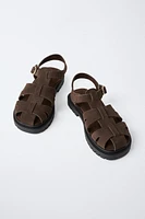 SUEDE FISHERMAN SANDALS