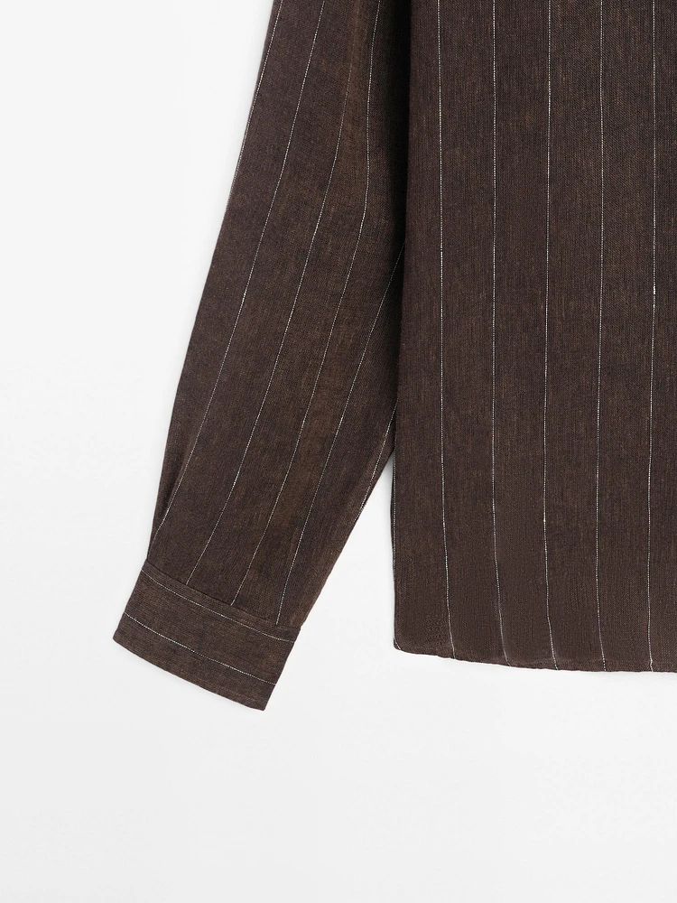 100% linen pinstripe shirt