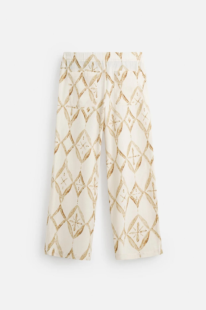 PANTALON RELAXED FIT À IMPRIMÉ GÉOMÉTRIQUE