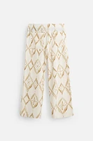 PANTALON RELAXED FIT À IMPRIMÉ GÉOMÉTRIQUE