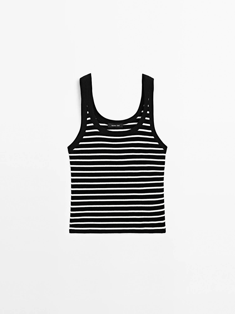 Stripe print vest top