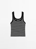 Stripe print vest top