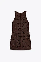 TEXTURED KNIT MINI DRESS
