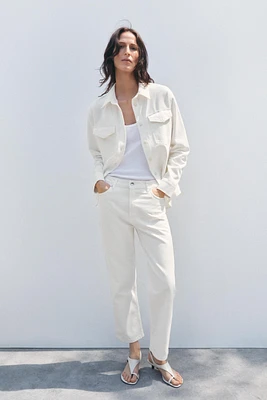 ZW COLLECTION STRAIGHT HIGH-WAIST CROPPED JEANS