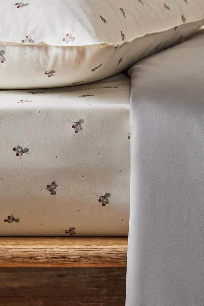 CHILDREN’S FITTED SHEET WITH DUCKLING PRINT