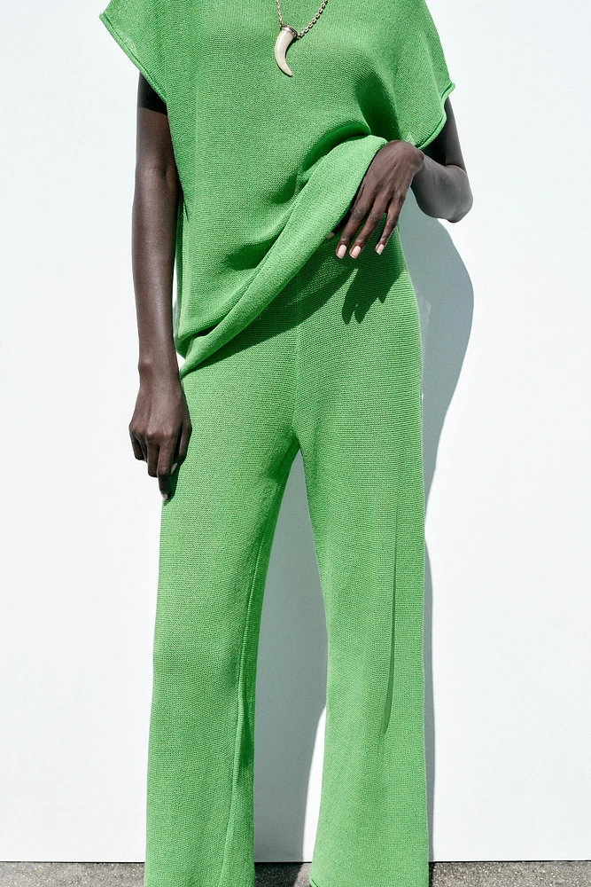 WIDE LEG KNIT PANTS