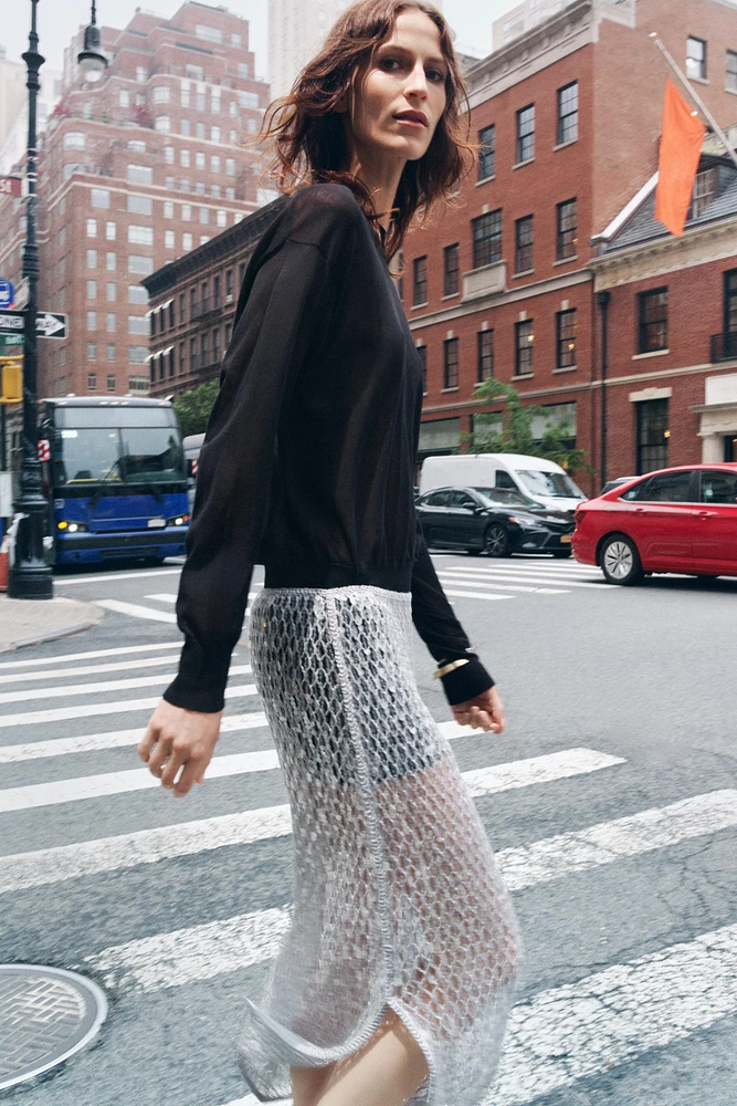 JUPE MIDI SEQUINS ZW COLLECTION