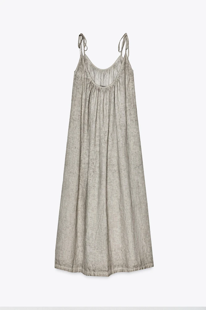 ROBE À BRETELLES EN LIN 100 % ZW COLLECTION