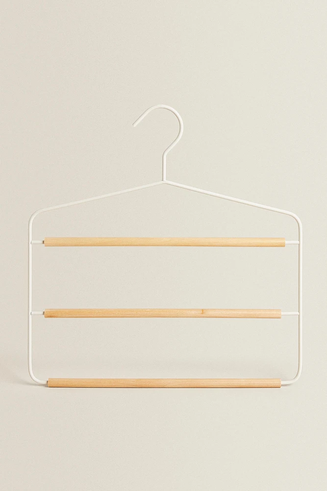 METAL AND WOOD PANTS HANGER