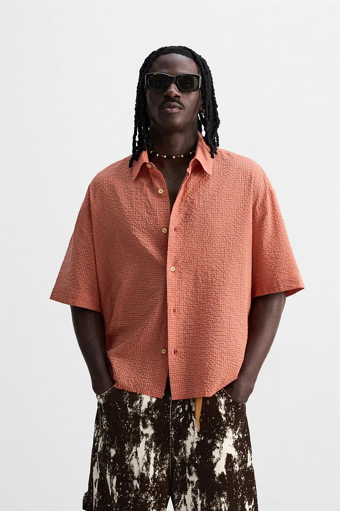 SEERSUCKER PLAID SHIRT