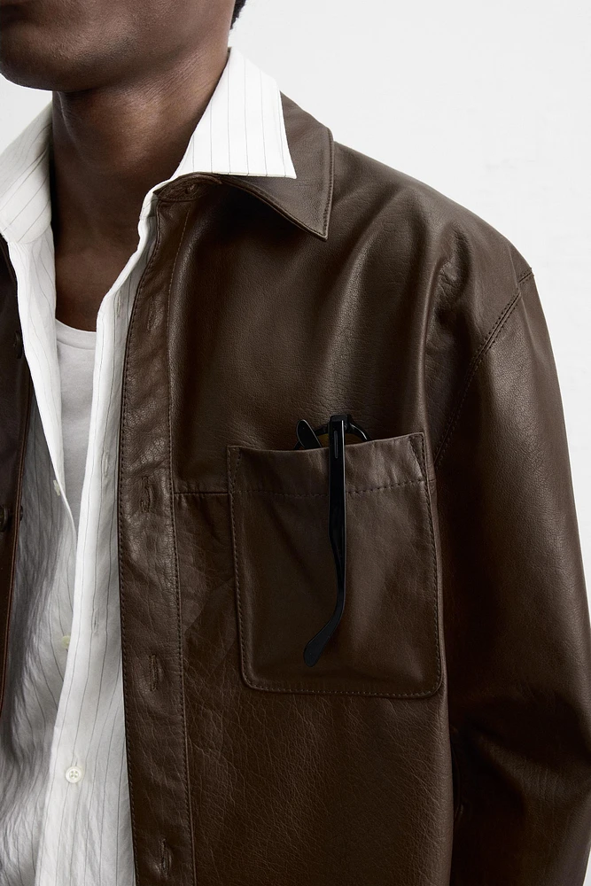 LEATHER OVERSHIRT