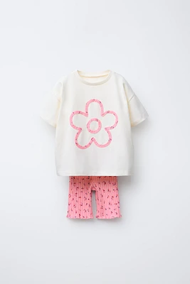 ENSEMBLE DE JOGGING T-SHIRT ET LEGGING RIB CYCLISTE