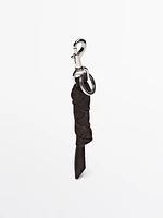 Braided split suede leather keyring