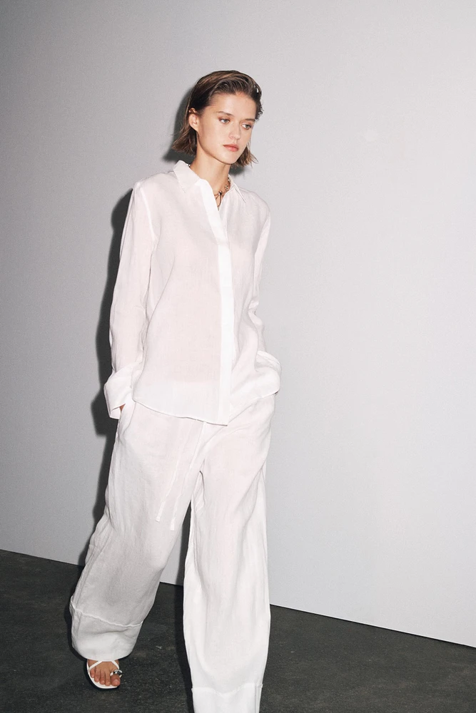 PANTALON LARGE 100 % LIN COLLECTION ZW