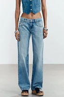 JEAN TRF WIDE LEG TAILLE BASSE