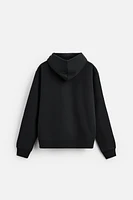 BASIC HOODED QUARTER-ZIP SWEATSHIRT