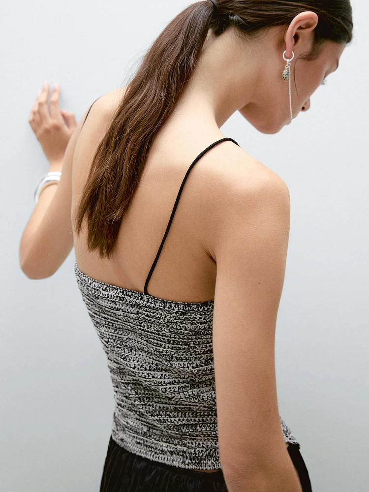 Top crochet en maille moulinée