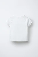 T-SHIRT CÔTELÉ AVEC INSCRIPTION