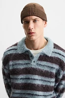 STRIPED BURSHED KNIT POLO