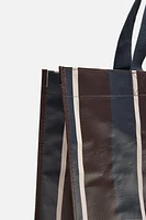 STRIPED SHOPPER BAG WITH POUCH