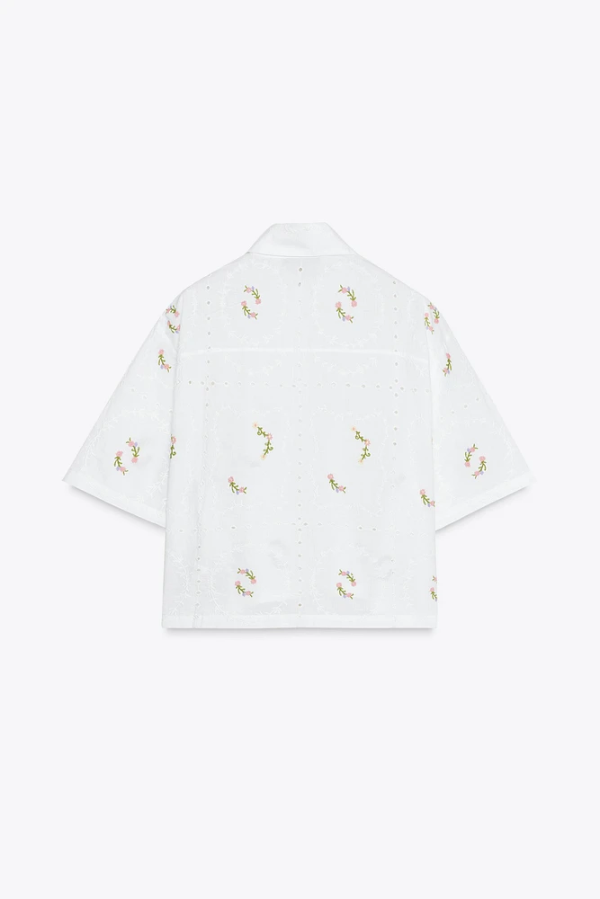 CHEMISE FLEURS BRODÉES