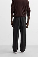 VISCOSE BLEND STRAIGHT FIT PANTS