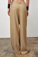 ZW COLLECTION LINEN STRIPE PLEATED PANTS