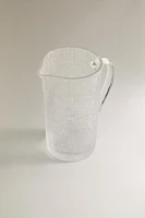 RAISED DESIGN GLASS PITCHER