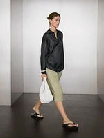 Lightweight semi-sheer 100% ramie shirt