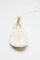 LIMITED EDITION SATIN EFFECT RUCHED BALLET FLATS